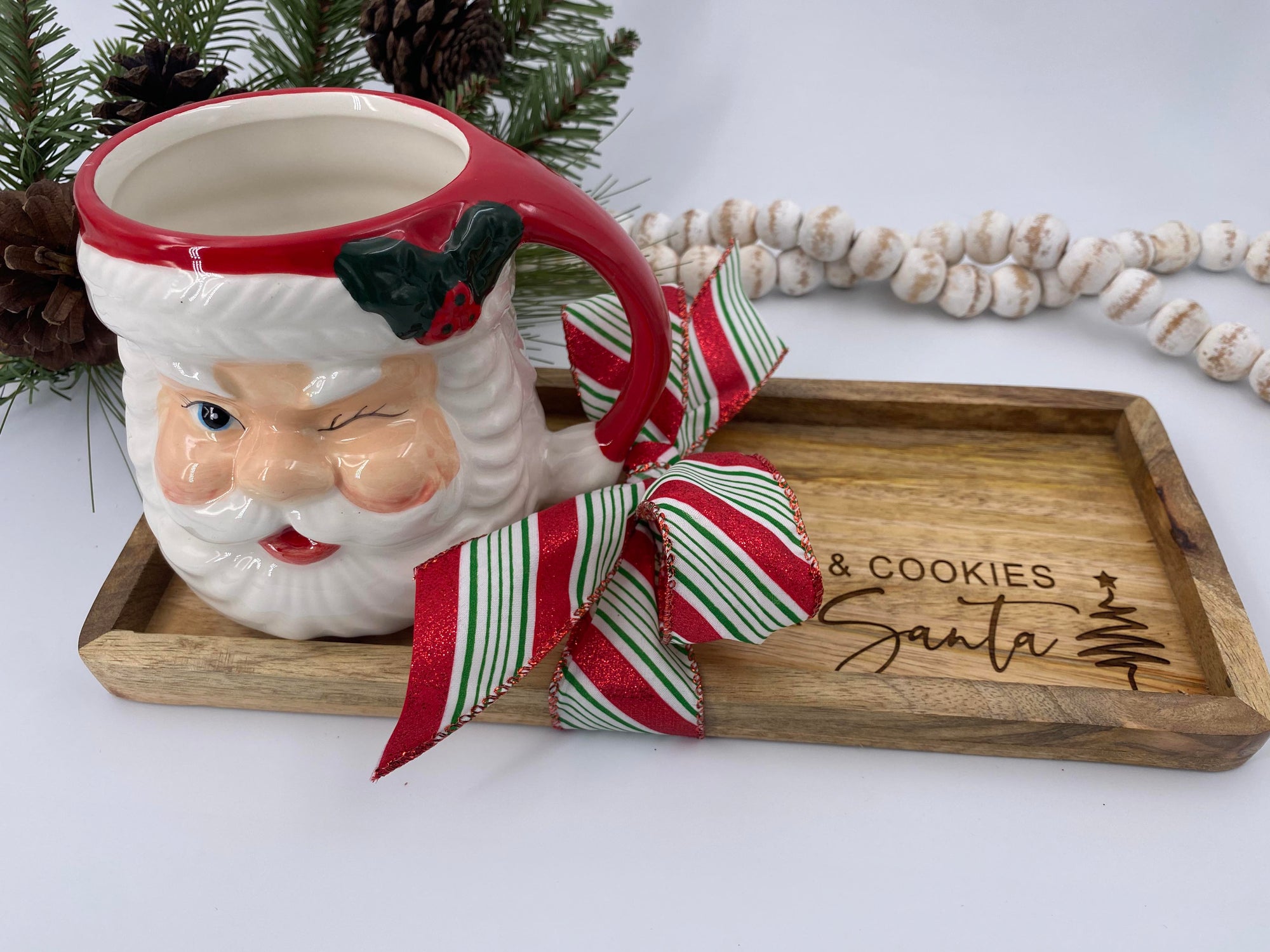 Milk & Cookies Tray with Santa Mug