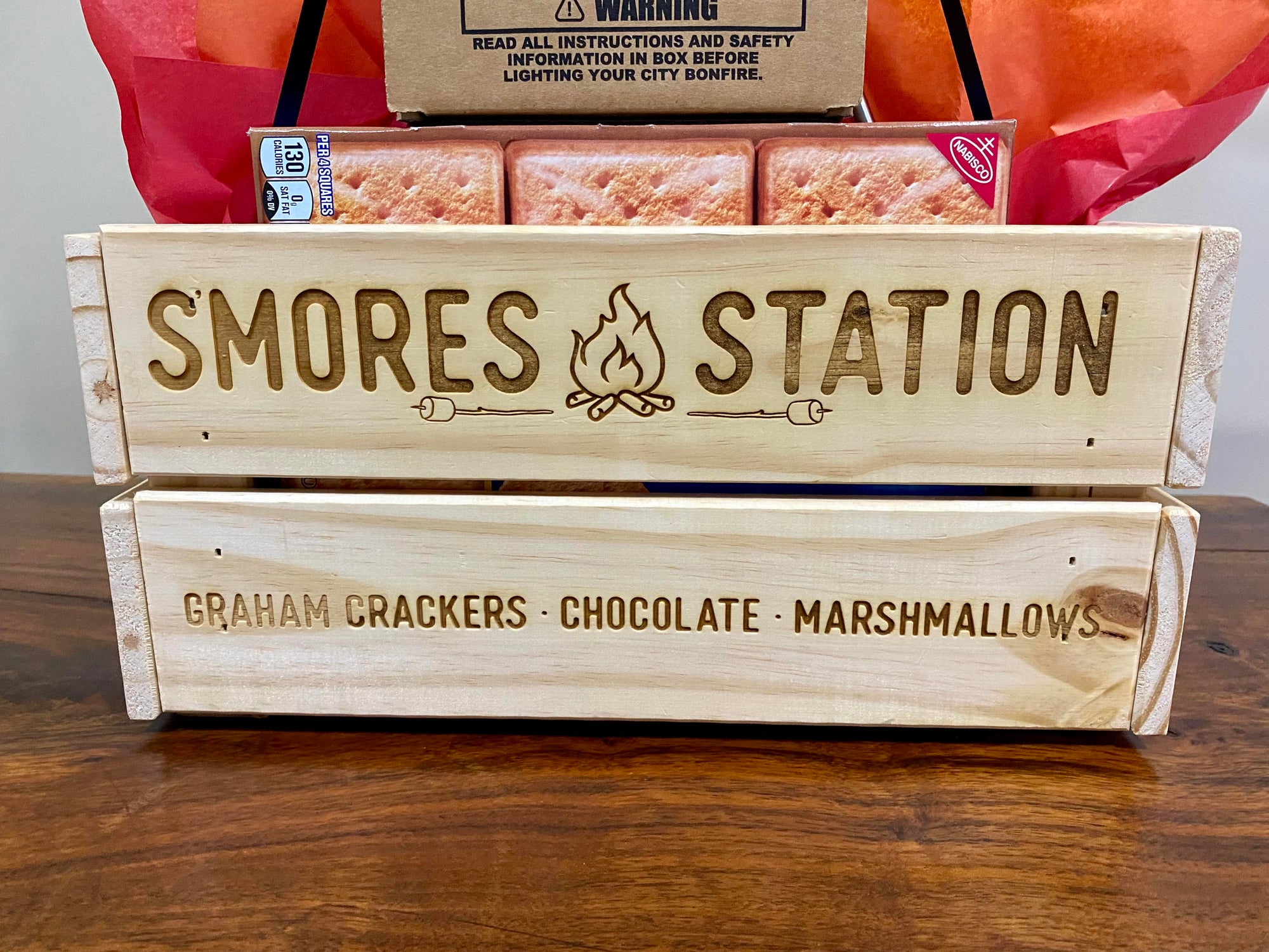 Smore's Laser Engraved Crate Set