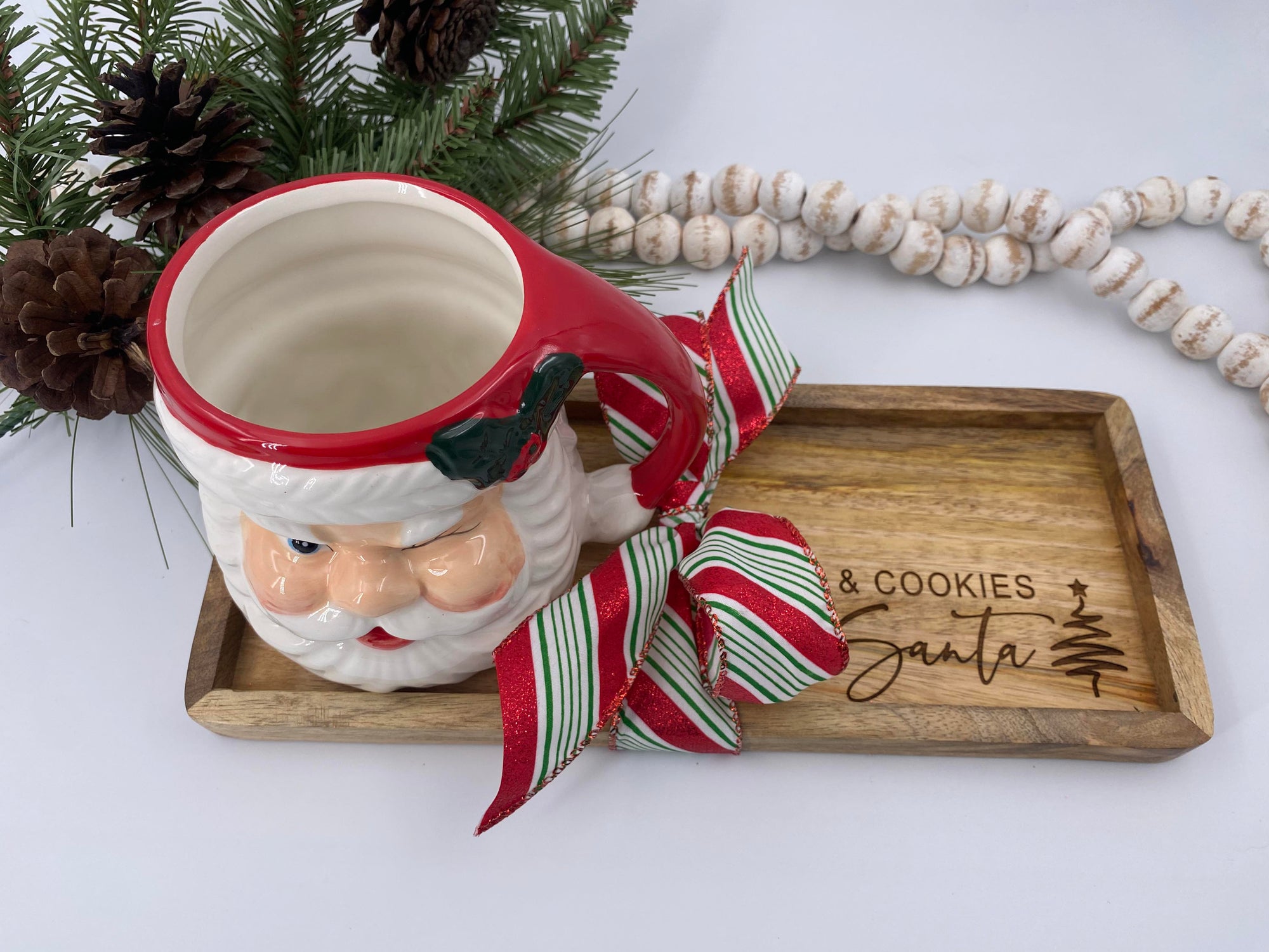 Milk & Cookies Tray with Santa Mug