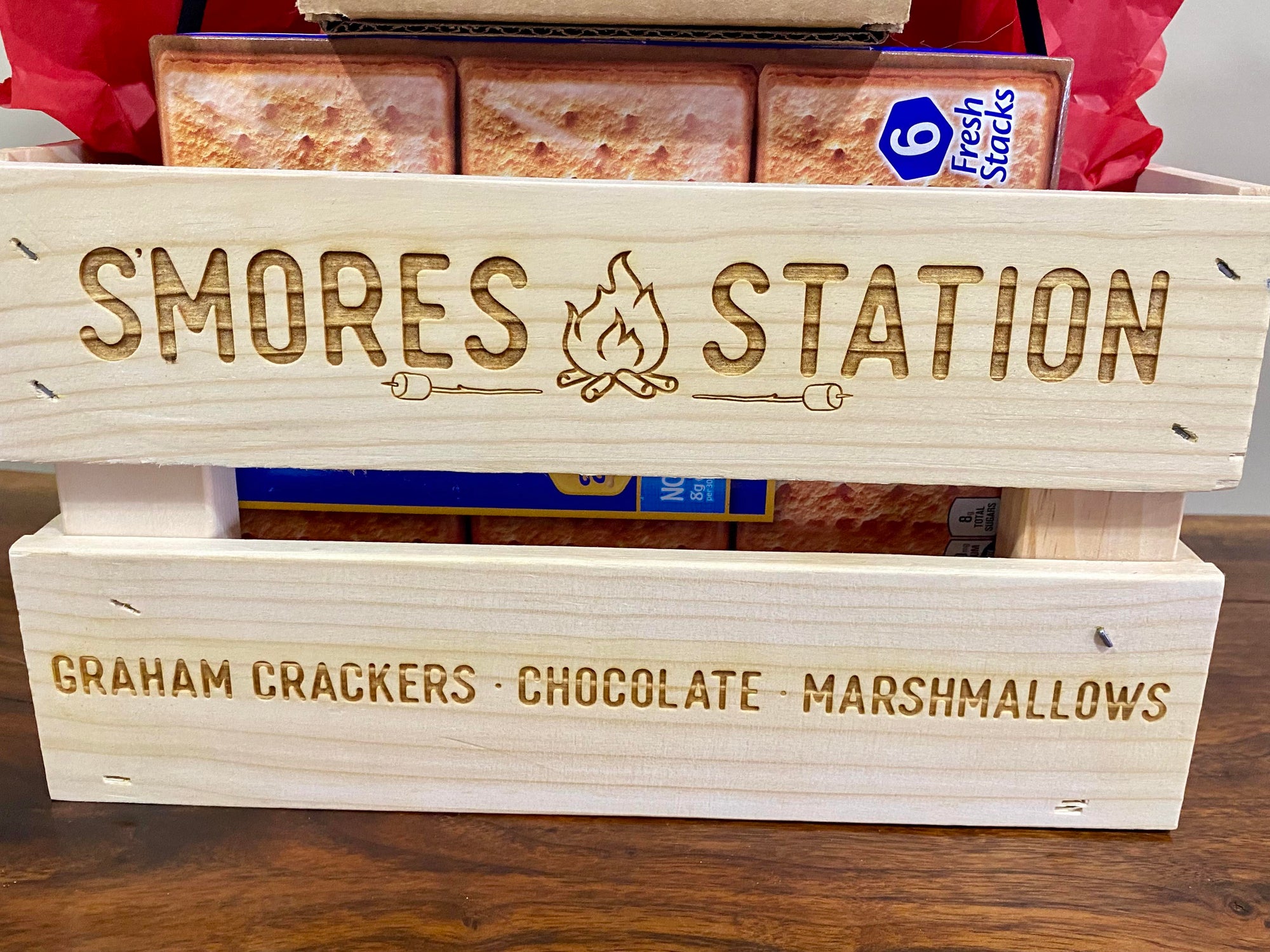 Smore's Laser Engraved Crate Set