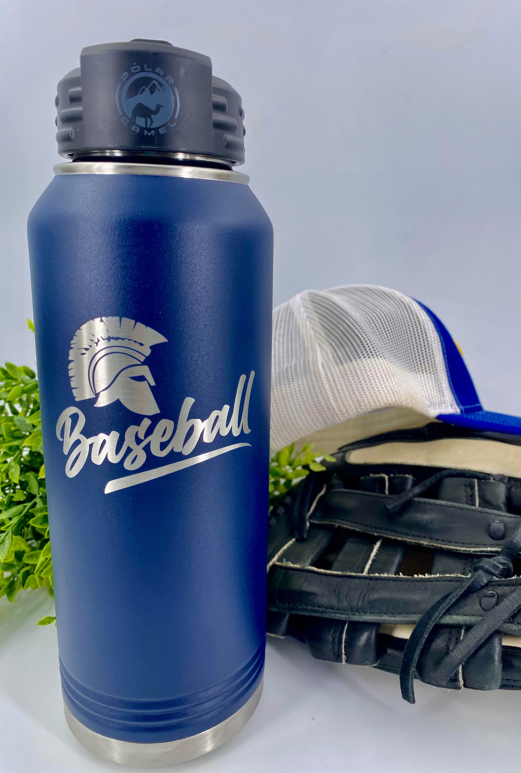 32oz Battle Baseball Water Bottle: Spartan Baseball Swoosh